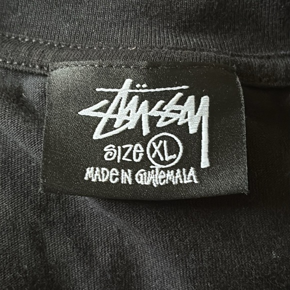 Stussy Work Shop Cotton T-Shirt Black Size XL - Picture 6 of 6